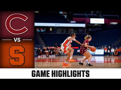 Colgate vs. Syracuse Game Highlights | 2025-26 ACC Women's Basketball