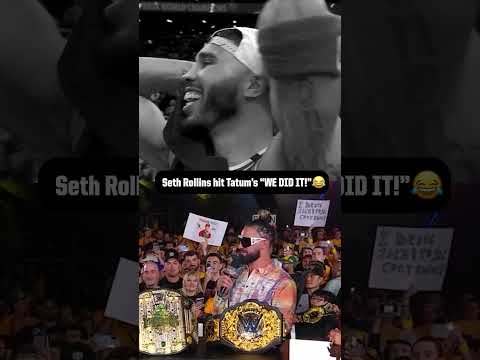 Seth Rollins' reaction to winning the Men's Crown Jewel Championship vs. Cody Rhodes 😂