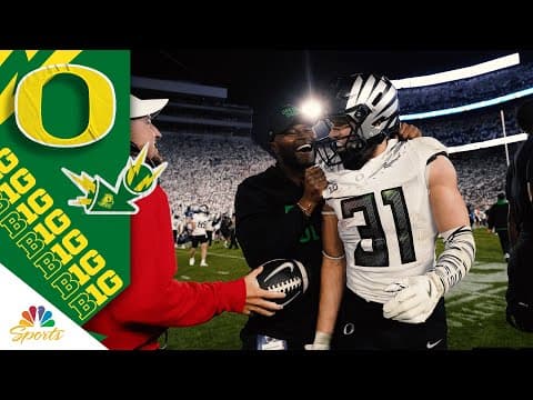 Dillon Thieneman's interception of Drew Allar seals win for Oregon over Penn State | Big Ten on NBC