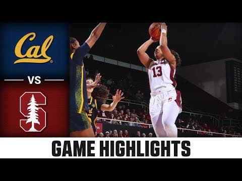 Cal vs. Stanford Game Highlights | 2025-26 ACC Women's Basketball