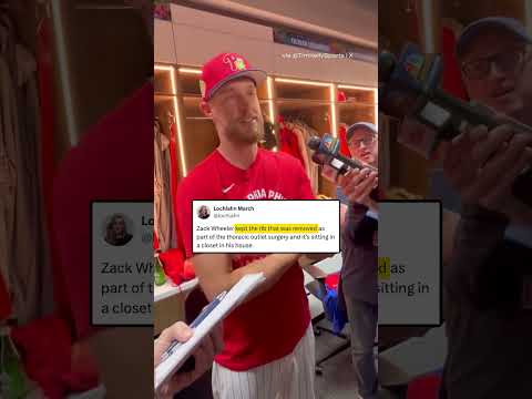 Zack Wheeler really kept his removed rib after surgery 💀 #mlb #baseball