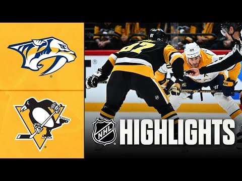 NHL Highlights | Predators vs. Penguins - November 16, 2025 | Global Series Sweden