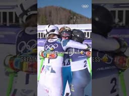 #MilanoCortina2026 silver medallists Sara Hector and Thea Louise Stjernesund! 🥇🫂 #Olympics