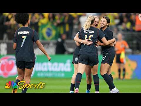 Sophia Wilson perfectly places USWNT's opening goal against Brazil | NBC Sports