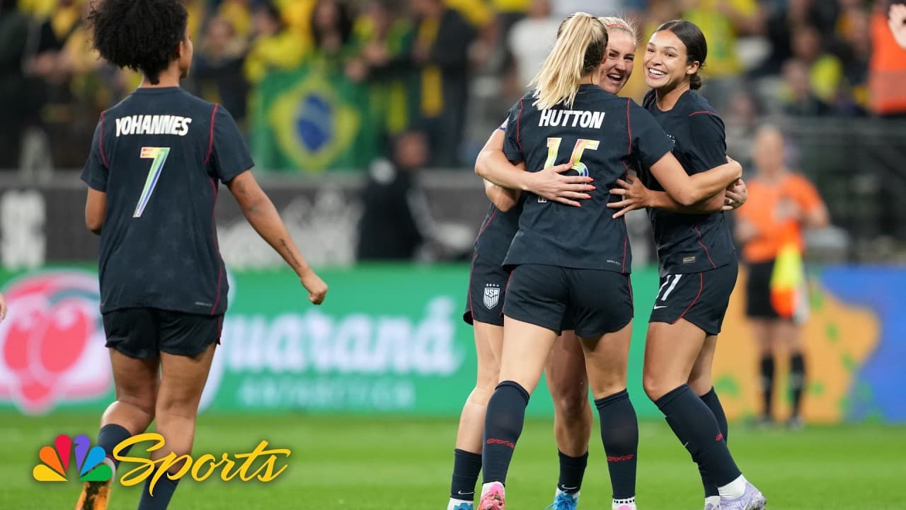 Sophia Wilson perfectly places USWNT's opening goal against Brazil | NBC Sports