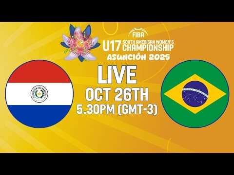 LIVE - Paraguay v Brazil | FIBA U17 South American Women's Championship 2025 | 3RD PLACE GAME