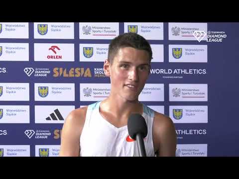 Cam Myers after 1500m at Silesia Poland Diamond League