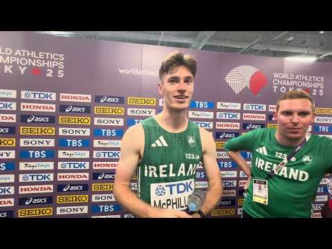 Ireland’s Cian McPhillips talks after surprisingly winning heat 4 of 800m