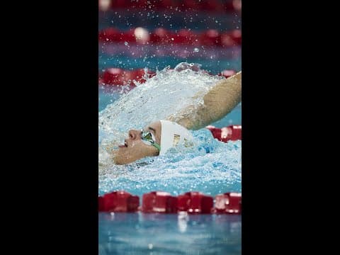 Kaylee McKeown securing the win, crown, and World Cup Record