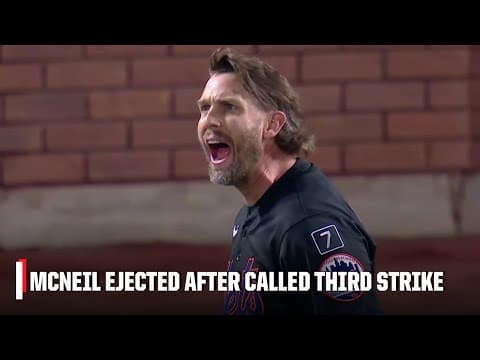 The Mets’ Jeff McNeil gets tossed after his reaction to being struck out | ESPN MLB