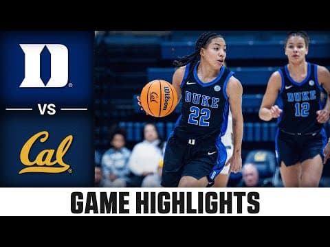 Duke vs. Cal Game Highlights | 2025-26 ACC Women's Basketball