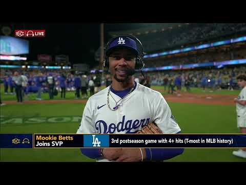Mookie Betts reacts to Dodgers sweeping the Reds in the Wild Card round 🧹 | SC with SVP