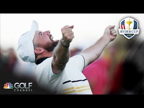 Shane Lowry nails clutch putt to retain Ryder Cup for European team on final day | Golf Channel