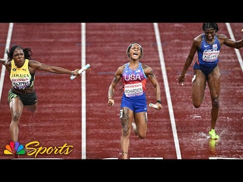 Sha'Carri's anchor HOLDS OFF JAMAICA for USA 4x100 gold, Jefferson-Wooden's triple | NBC Sports