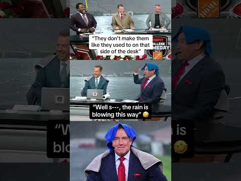 The rain at the Rose Bowl is no joke 😭