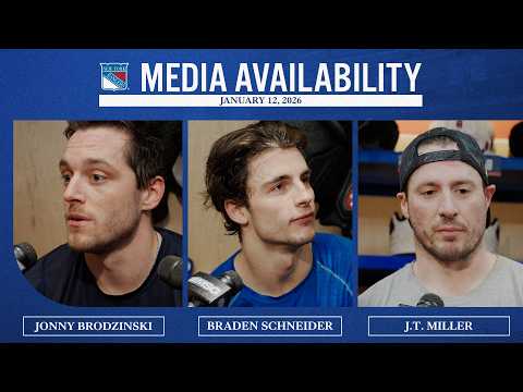 NYR vs SEA: Jonny Brodzinski, Braden Schneider & J.T. Miller Pregame Availability | Jan. 12, 2026