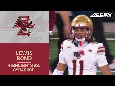 Boston College WR Lewis Bond Highlights vs. Syracuse