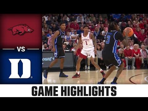 Arkansas vs. Duke Game Highlights | 2025-26 ACC Men's Basketball