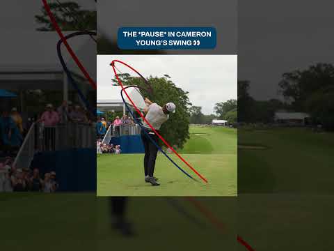Why does Cameron Young pause during his swing? 🤔