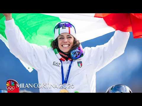 Federica Brignone soaks in Italian anthem after huge super-G win | Winter Olympics 2026 | NBC Sports