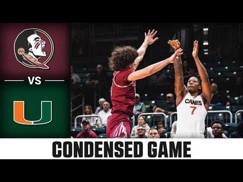 Florida State vs. Miami Condensed Game | 2025-26 ACC Men's Basketball