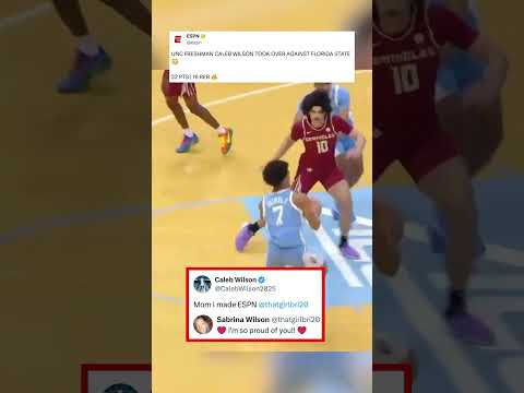 What it’s all about 🥹 A proud moment for Caleb Wilson and his mom watching UNC ball out on ESPN 📺