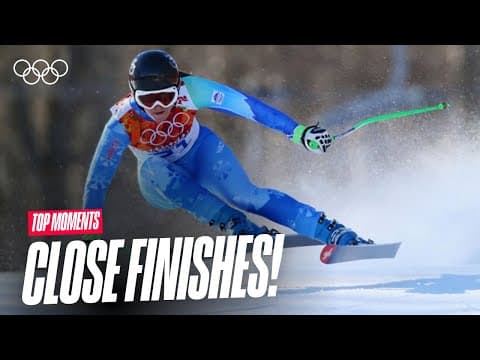 The Closest Finishes in Olympic Alpine Skiing History🎿 | Top Moments