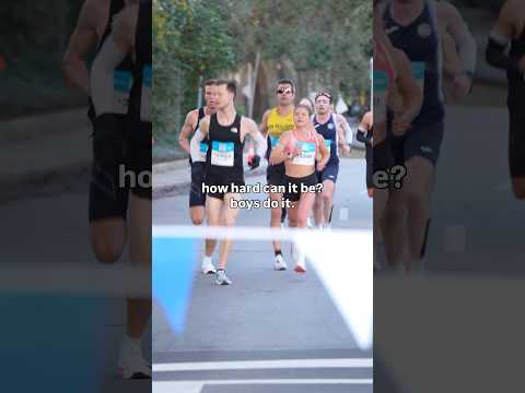 racing the boys in a half marathon🔥