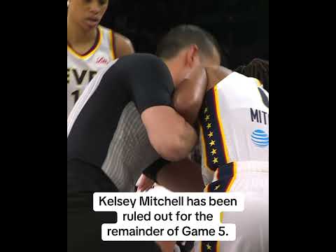 Kelsey Mitchell was helped off the court after appearing to sustain a leg injury