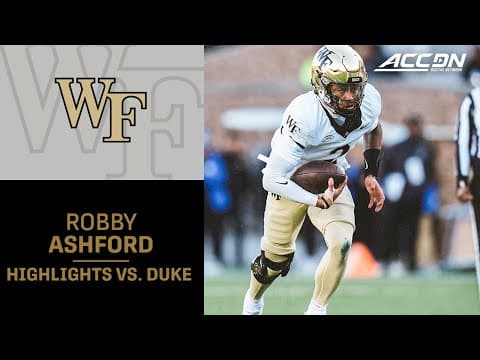 Wake Forest QB Robby Ashford Highlights vs. Duke