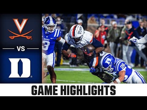 Virginia vs Duke Game Highlights | 2025 ACC Football