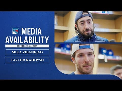 NYR vs SJS: Mika Zibanejad and Taylor Raddysh Postgame Media Availability | Oct. 23, 2025