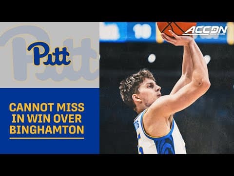 Pitt's Lights It Up From 3-Point Territory In Win Over Binghamton