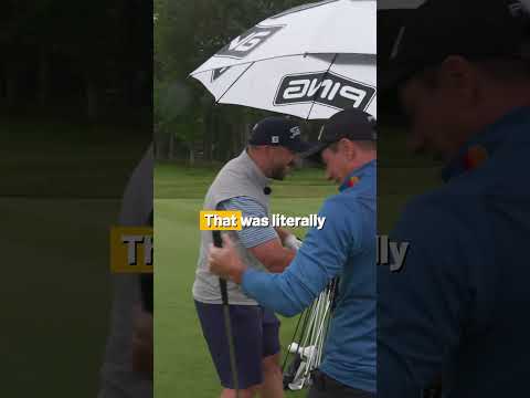 Viktor Hovland hits RIDICULOUS shot with a putter 😍 #golf #golfer #golfswing #hovland