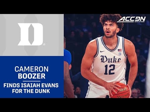 Duke's Cam Boozer Tosses A Touchdown To Isaiah Evans