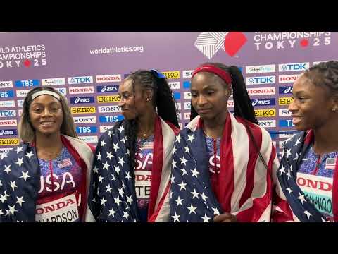 Sha'carri Richardson & Melissa Jefferson-Wooden Lead USA to 4x100 Gold at Tokyo World Championships 