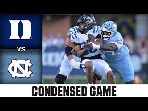 Duke vs. North Carolina Condensed Game | 2025 ACC Football