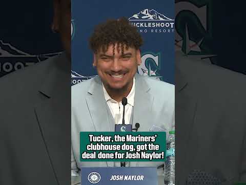 Josh Naylor said Tucker, the Mariners' clubhouse dog was one of the reasons he re-signed 🐶❤️