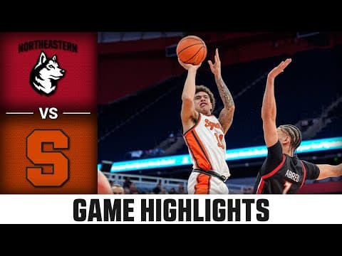 Northeastern vs. Syracuse Game Highlights | 2025-26 ACC Men's Basketball