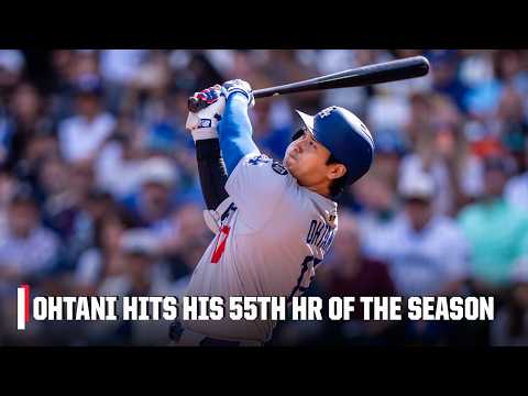 Shohei Ohtani sets Dodgers record with 55th home run 🔥 | ESPN MLB
