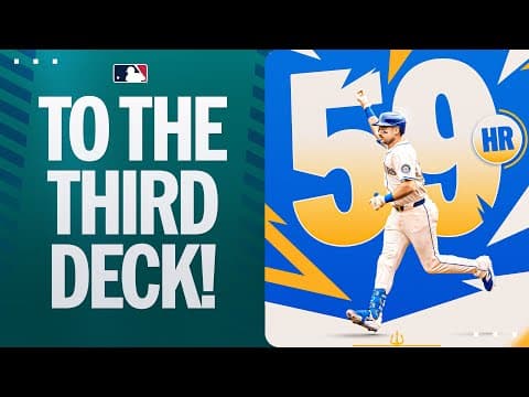 LONG GONE! 💥 Cal Raleigh crushes his 59th home run of the season into the third deck! 😱