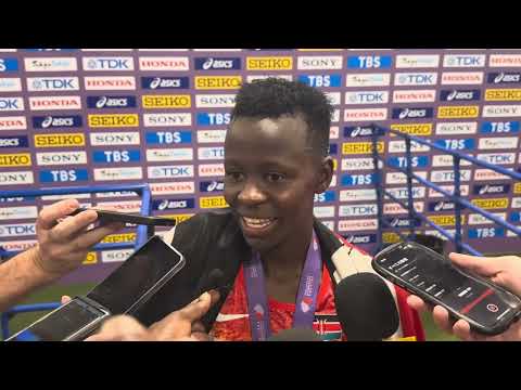 Faith Cherotich after winning steeplechase gold at 2026 World Championships in Tokyo 