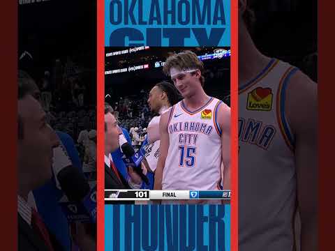 Played together all 48 🤝 Branden Carlson checks in with Nick Gallo following tonight’s win 🎙️