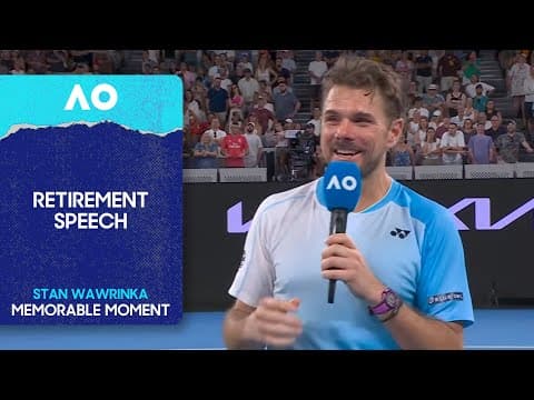 Stan Wawrinka's Final Point and Retirement Speech | Australian Open 2026