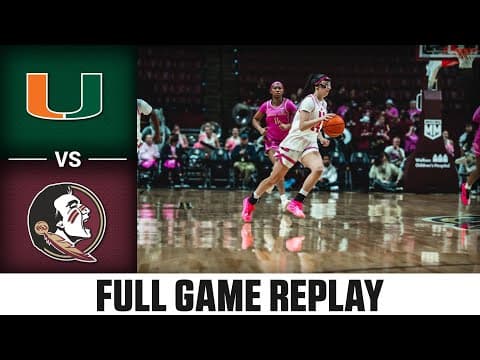 Miami vs. Florida State Full Game Replay | 2025-26 ACC Women's Basketball