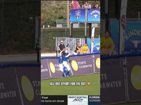 ICYMI: Layla Lamar made this insane catch through the back fence vs. Missouri #duke #softball