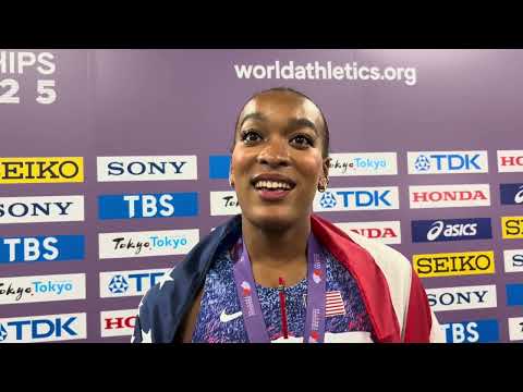 Jasmine Jones Reacts to Winning 400mH Silver Medal at 2025 Tokyo World Championships 