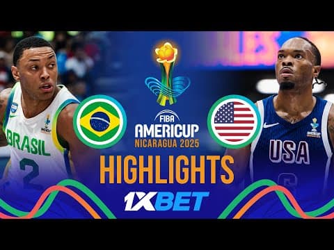 Brazil 🇧🇷 vs USA 🇺🇸 | 1XBET Highlights | FIBA AmeriCup 2025