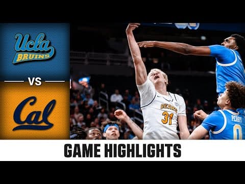 UCLA vs. Cal Game Highlights | 2025-26 ACC Men's Basketball