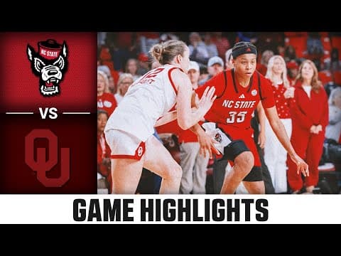 NC State vs. Oklahoma Game Highlights | 2025-26 ACC Women's Basketball